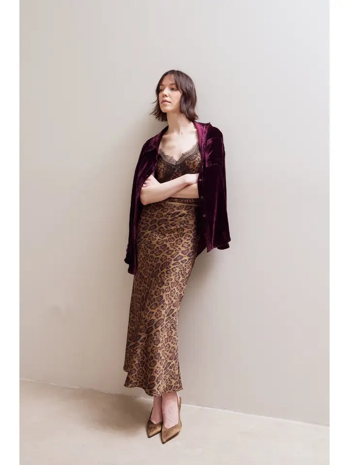 Grade + Gather - Mermaid Fit Maxi Skirt - Leopard