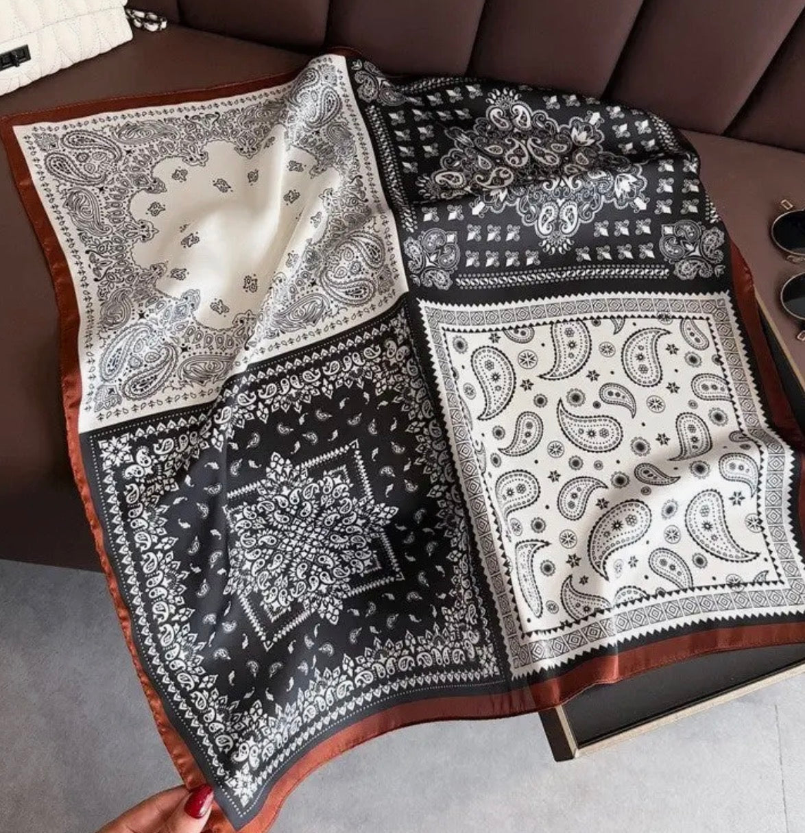 Silk Scarf - Coffee