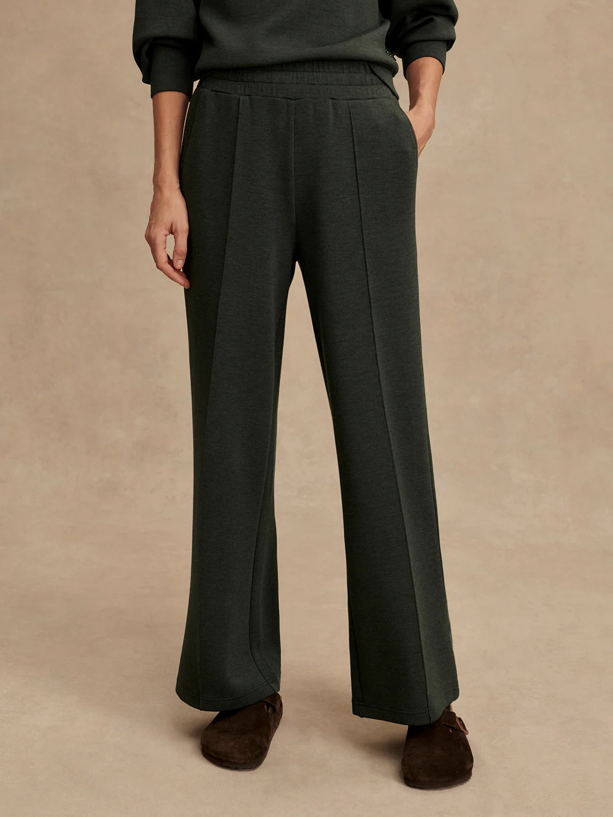 Varley - The Wide Leg Pant 28" - Olive Marl