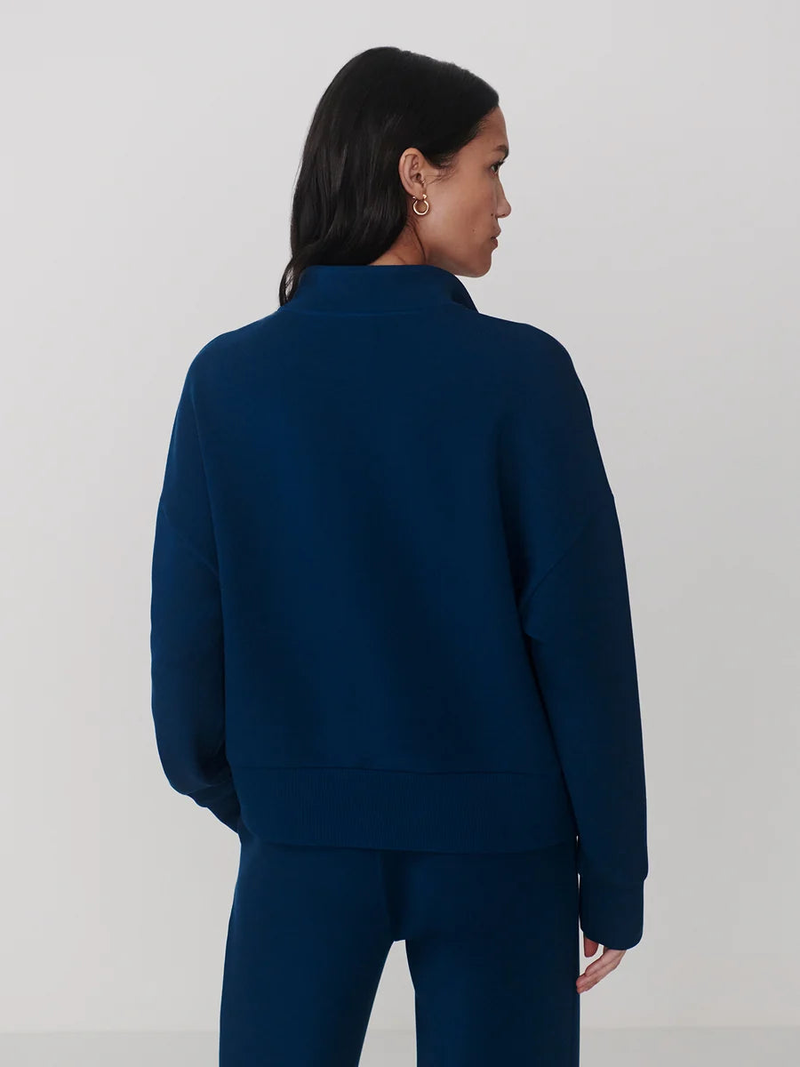 Varley - Mavis Mock Neck Sweat - Sea Blue