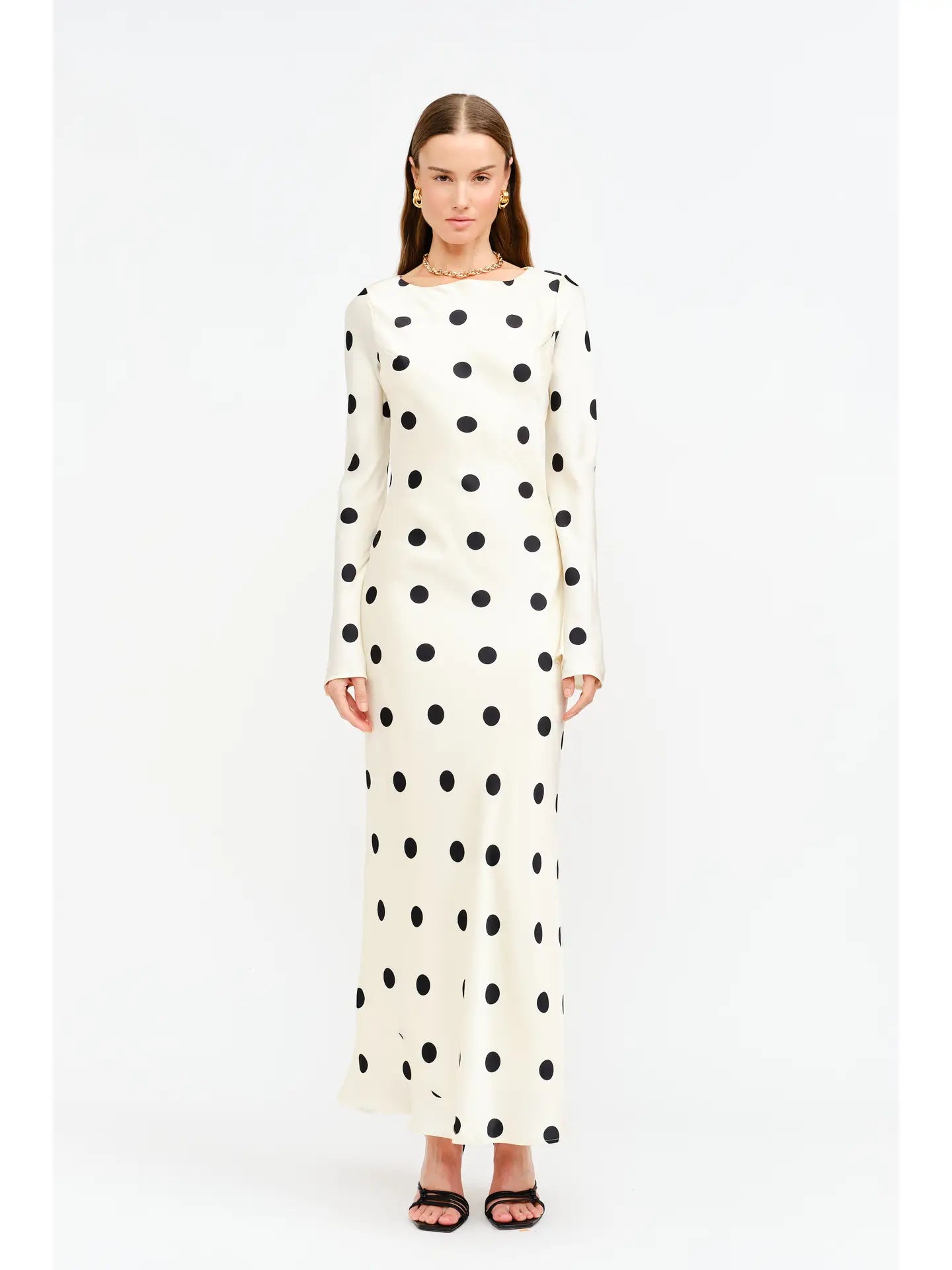 Georgie Dress - Cream Polka Dot