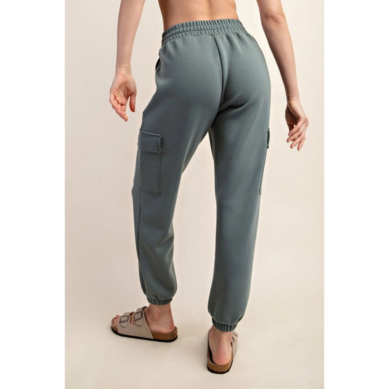 Modal Poly Span Scuba Cargo Jogger Pant - Sage Leaf