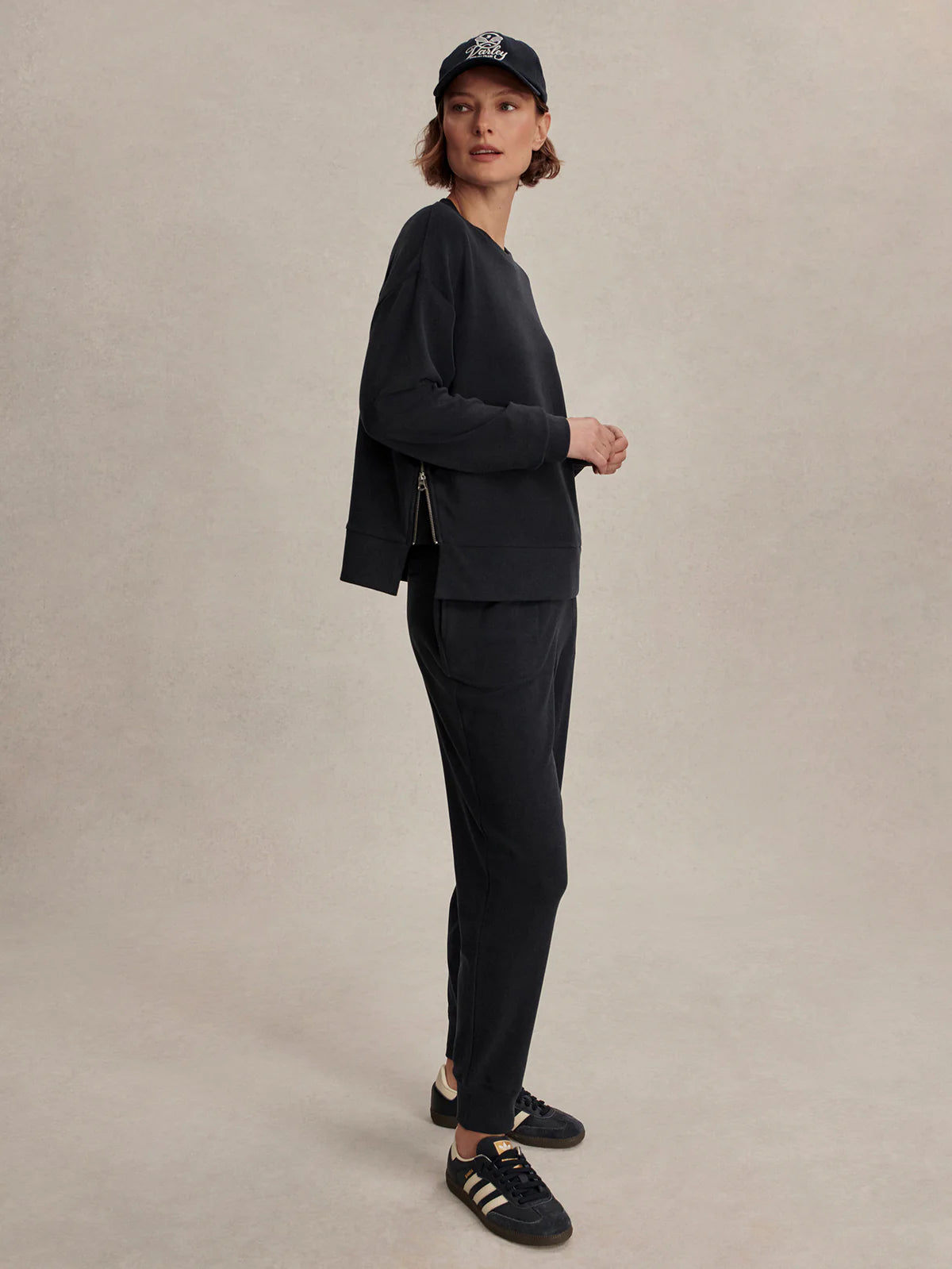 Varley - Horton Side Zip Active Sweat - Navy Marl