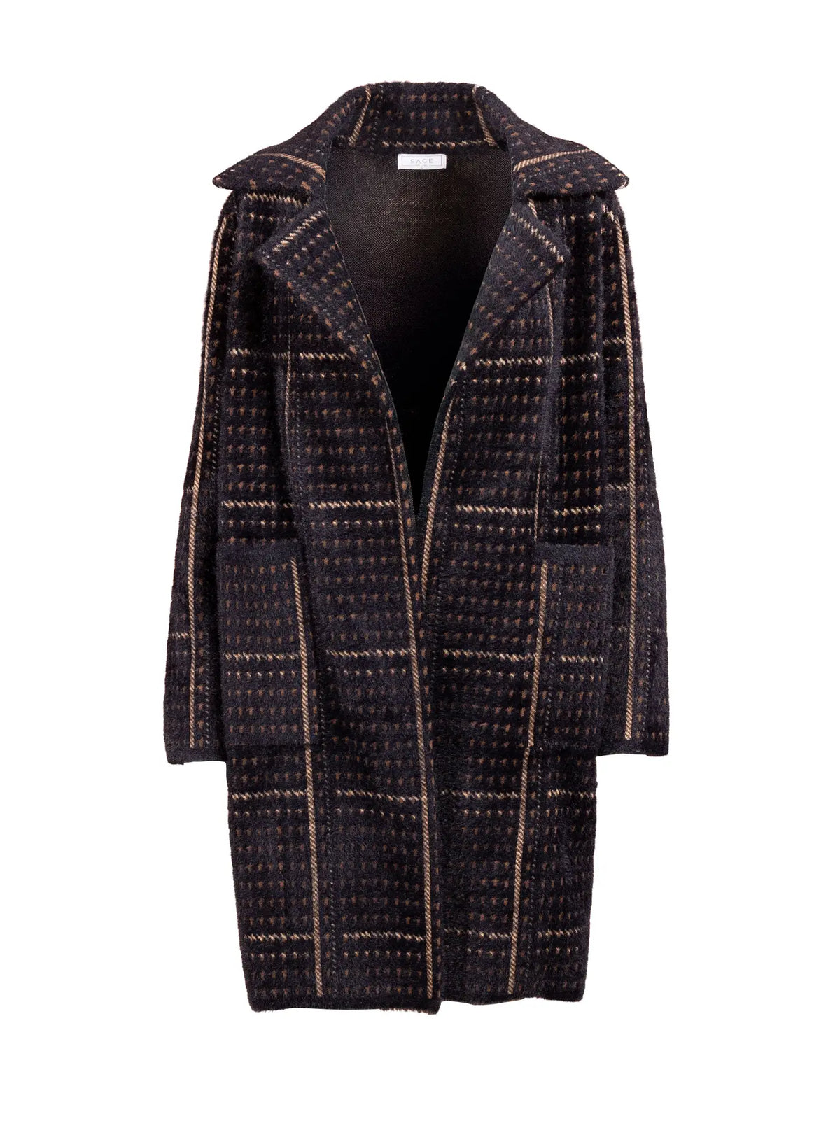 Marceau Houndstooth Coat - Black Multi