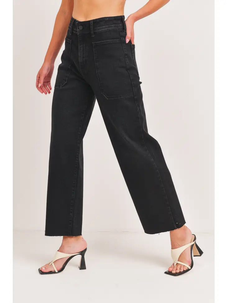 High Rise Utility Wide Leg - Black