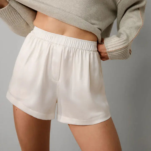 Washable Silk Boxer Short - Tranquil White