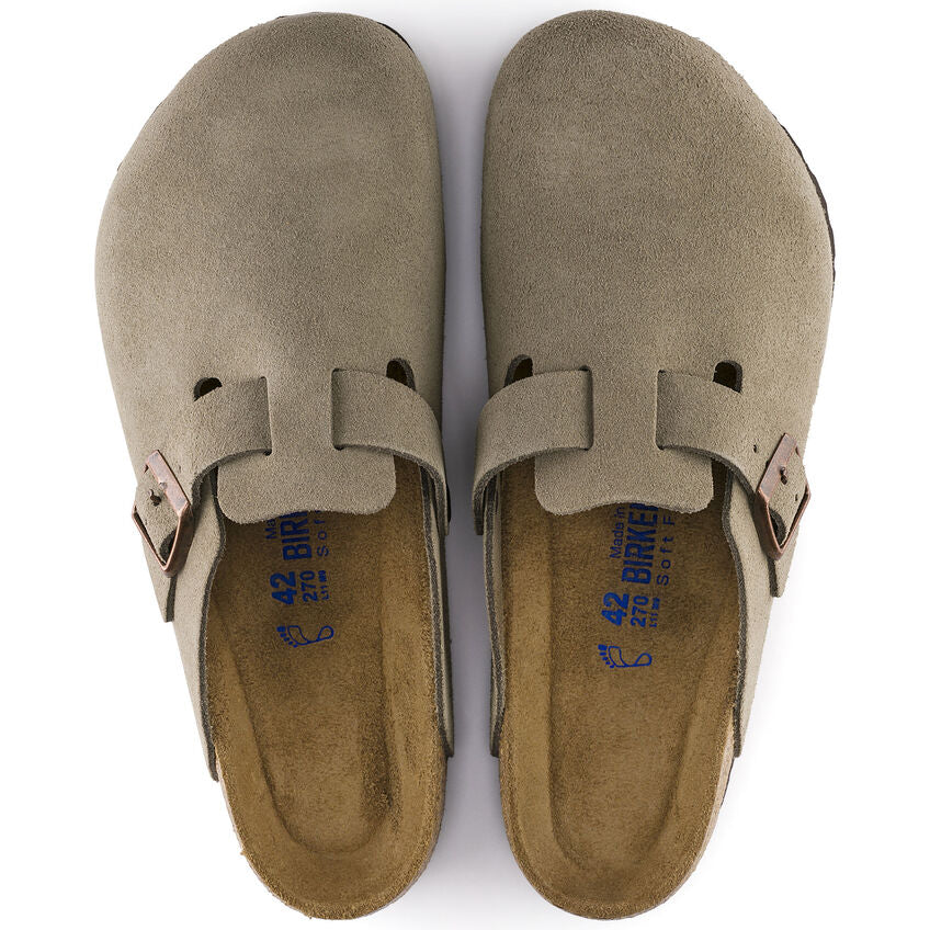 Birkenstock - Women's Boston Soft Footbed - Suede Leather - Taupe