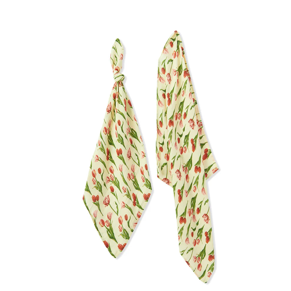 Milkbarn - Bamboo Burp Cloths - Tulips