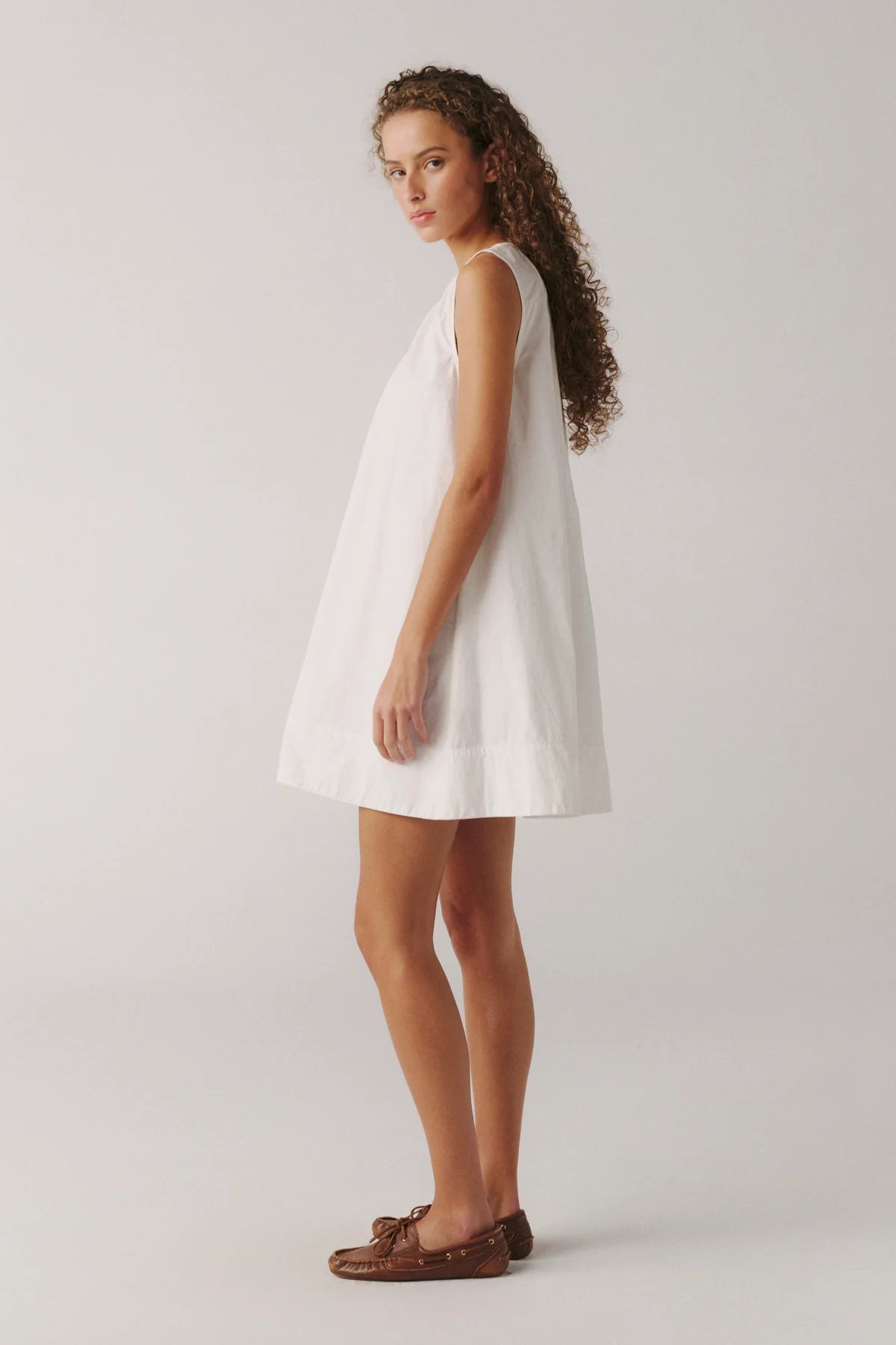 Meadow Line Poplin Dress - Optic