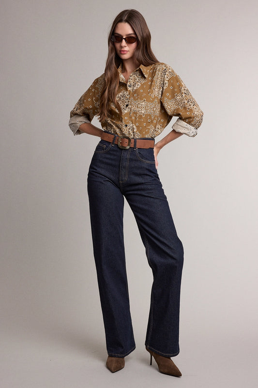 Button-Up Shirt - Bandana Print