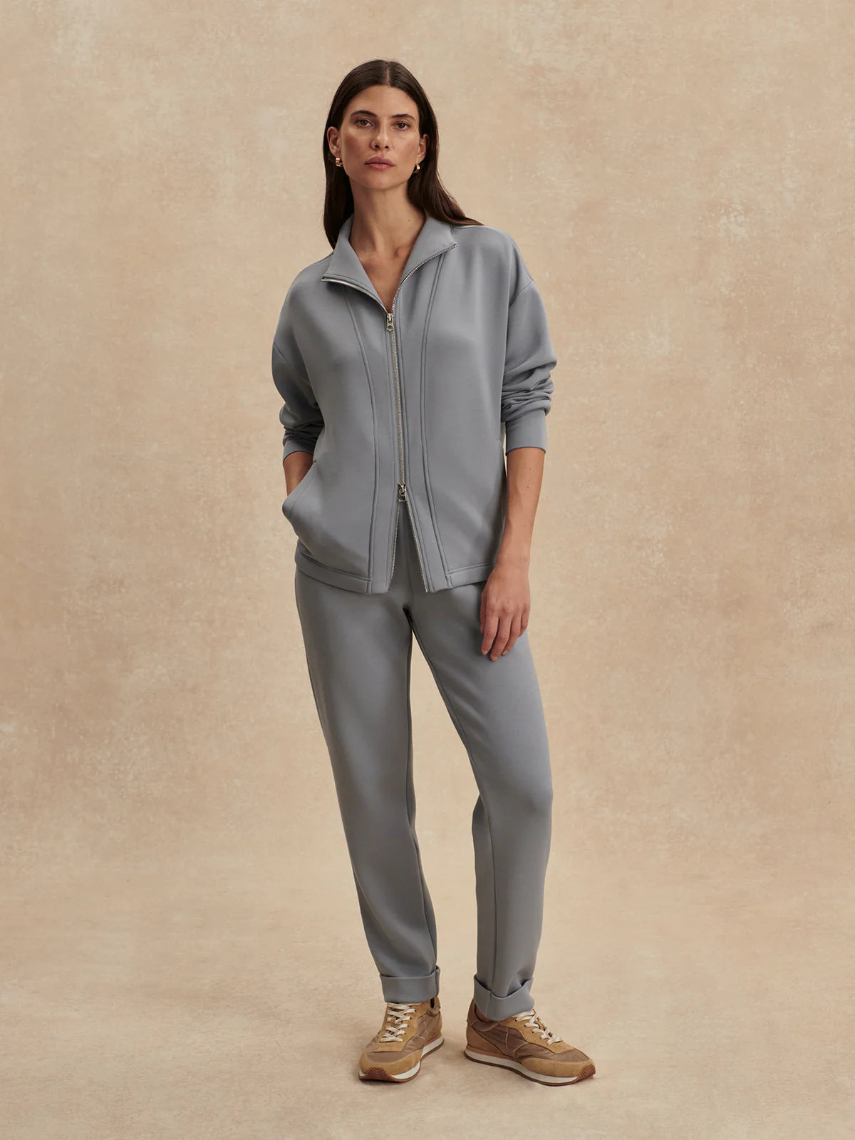 Varley - Arlene Zip Through Sweat - Wind Blue