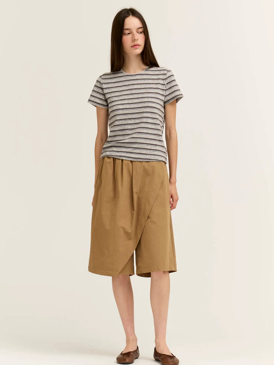 Grade + Gather - Stripe Jersey Tee - Charcoal