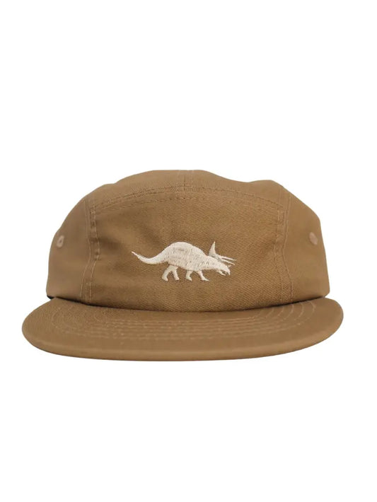 Kids Triceratops Cotton Five-Panel Hat - Khaki