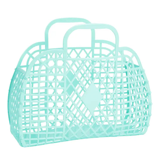 Sunjellies - Large Retro Basket - Seafoam