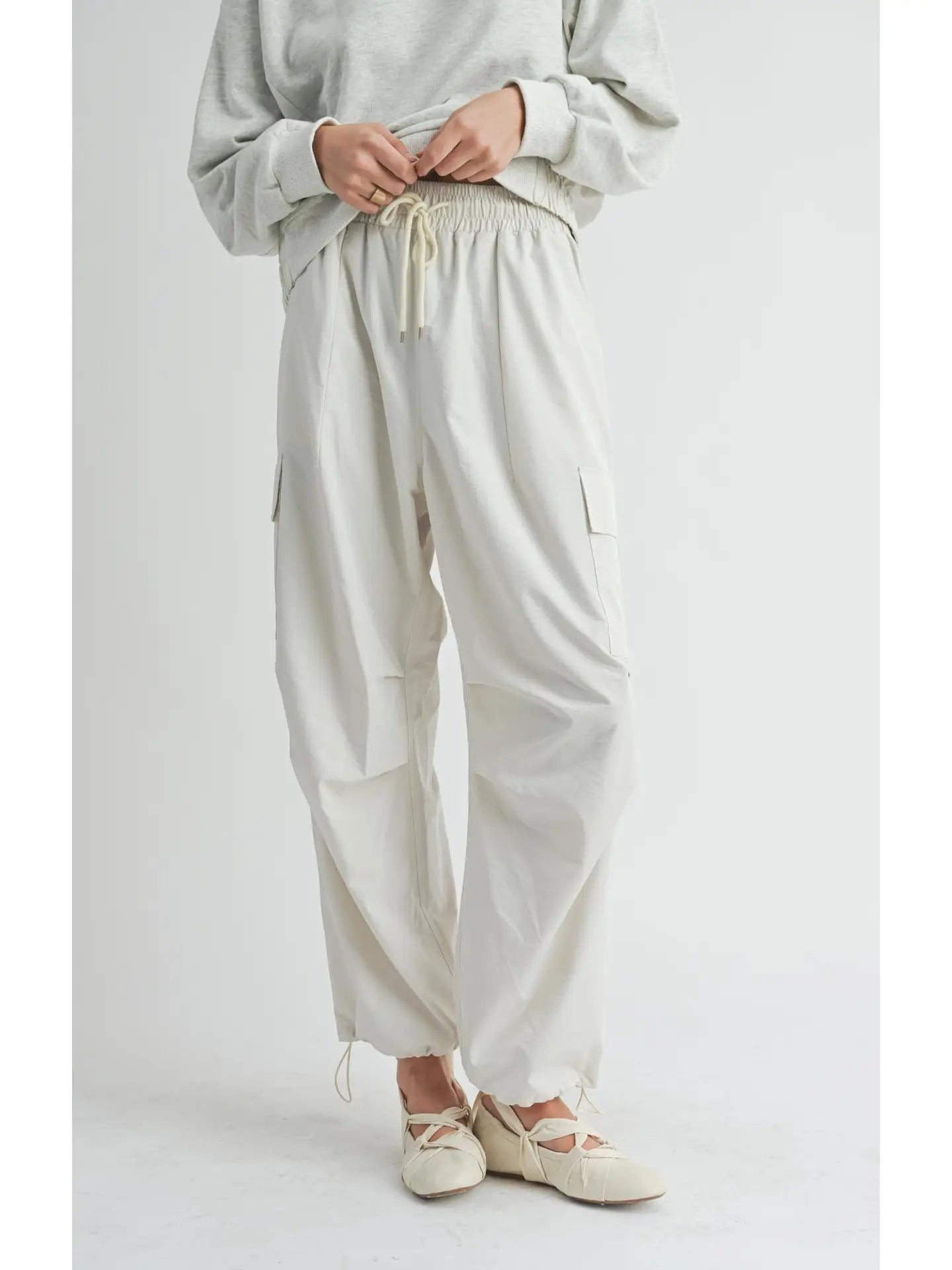 Vita Elastic Cargo Pants - Ivory