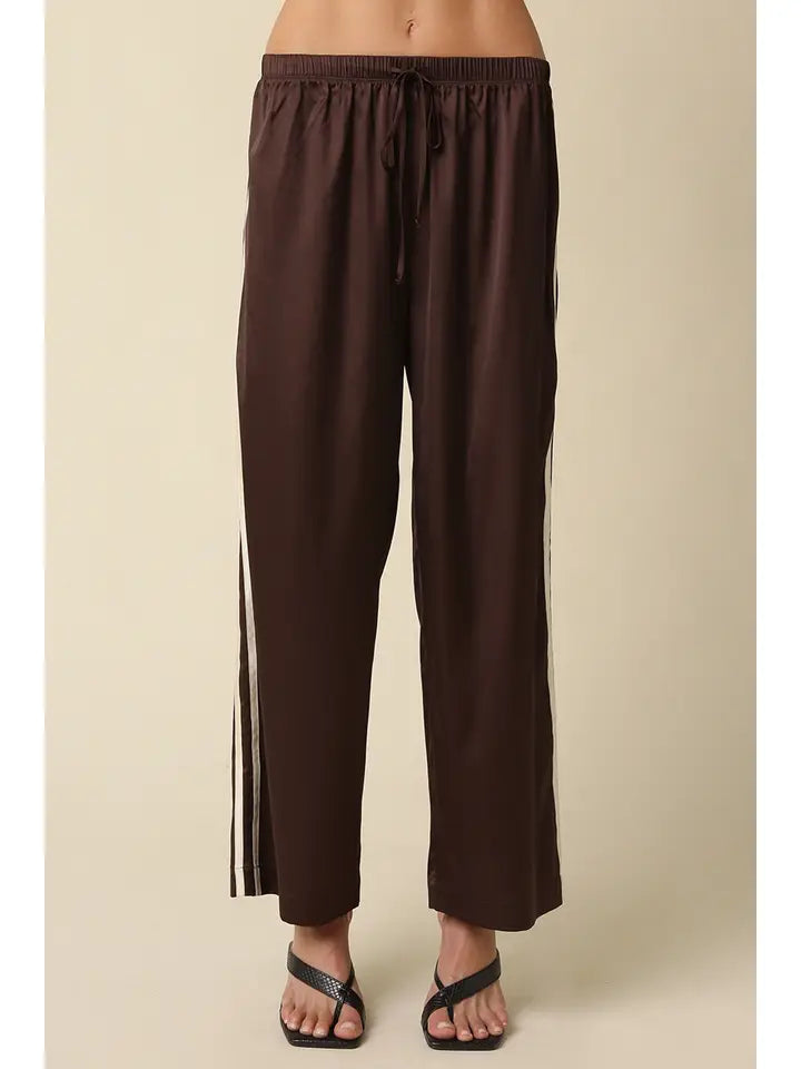Side Stripe Pants - Chocolate