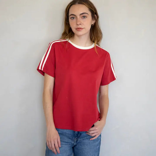 Sporty Vintage Tee - Red