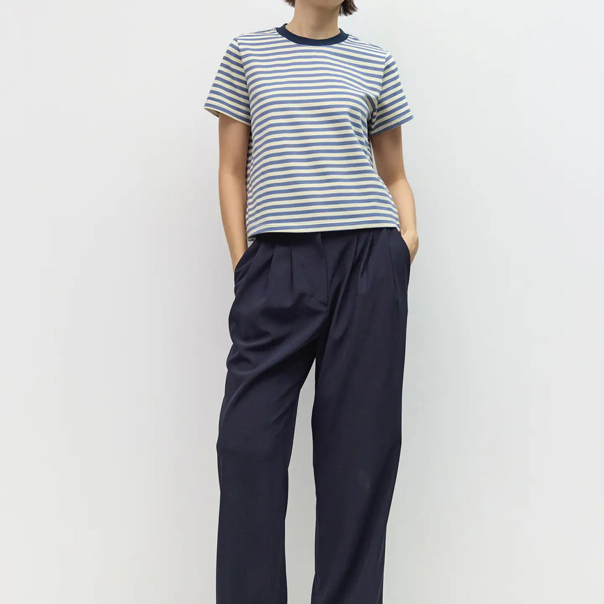 Stripe Tee - Blue, Cream + Navy