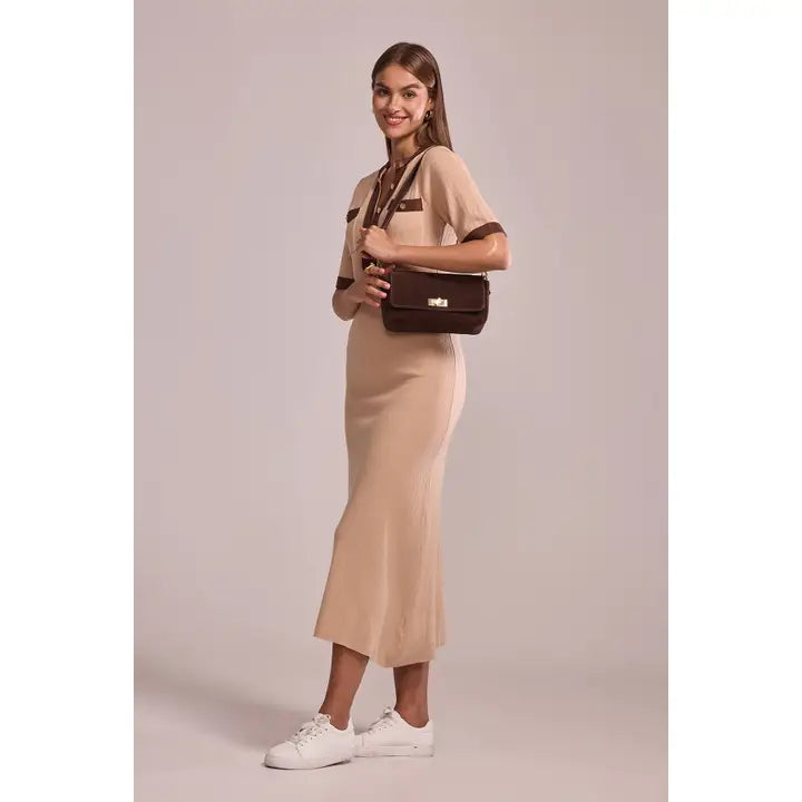 Iliane Suede Bag - Chocolate