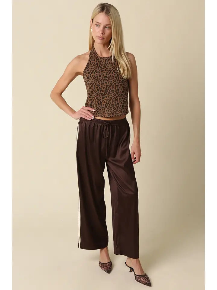 Side Stripe Pants - Chocolate