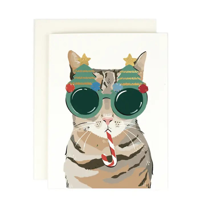 Merry Cat Greeting Card