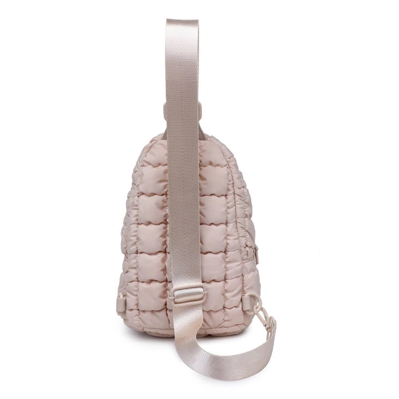 Sol and Selene: Rejuvenate - Quilted Nylon Sling Backpack - Cream