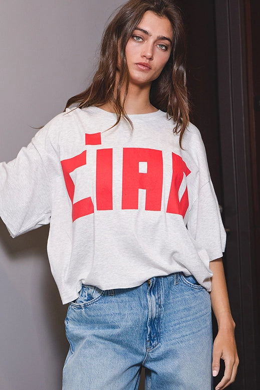 Boxy Crop Tee - Ciao - Red