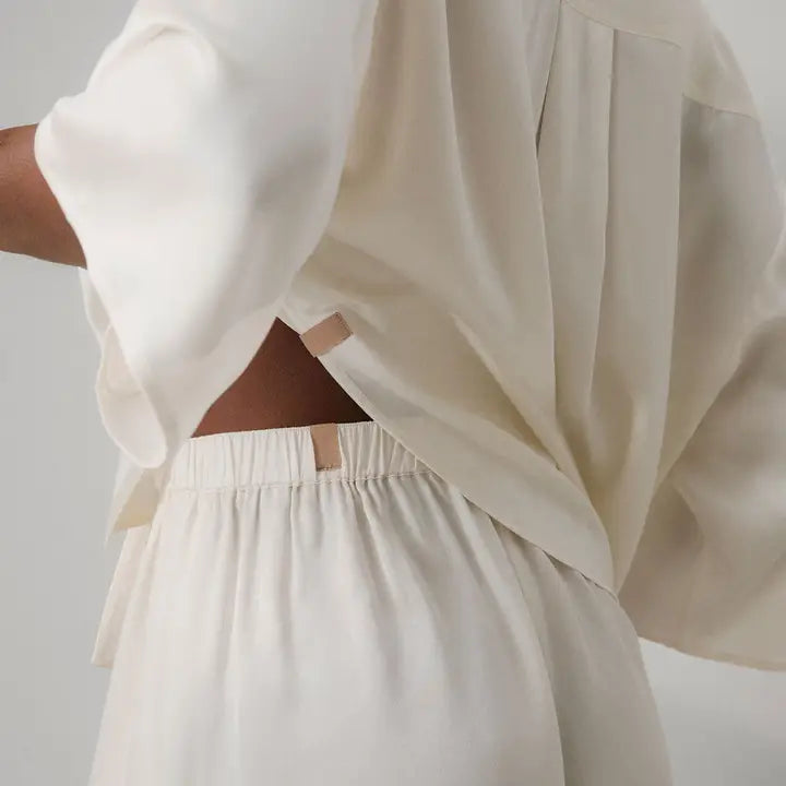 Lunya - Washable Silk Relaxed Button Up - Tranquil White