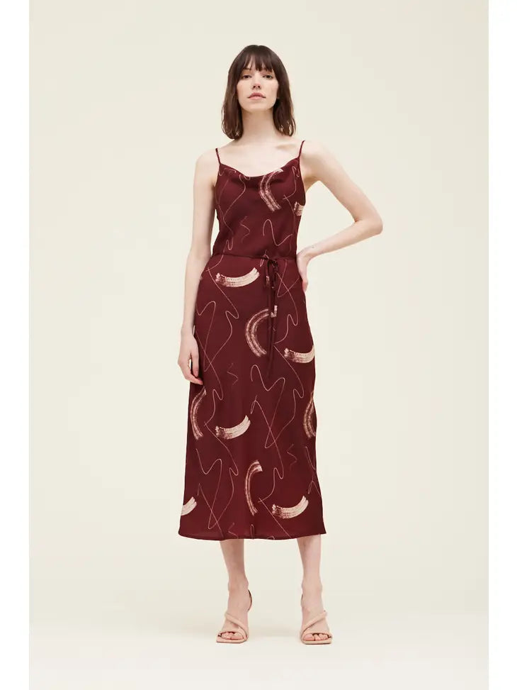 Grade + Gather - Satin Slip Dress - Vino