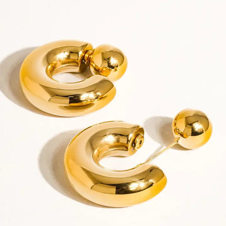 Fernanda 16K Non-Tarnish Hoop Earring - Gold