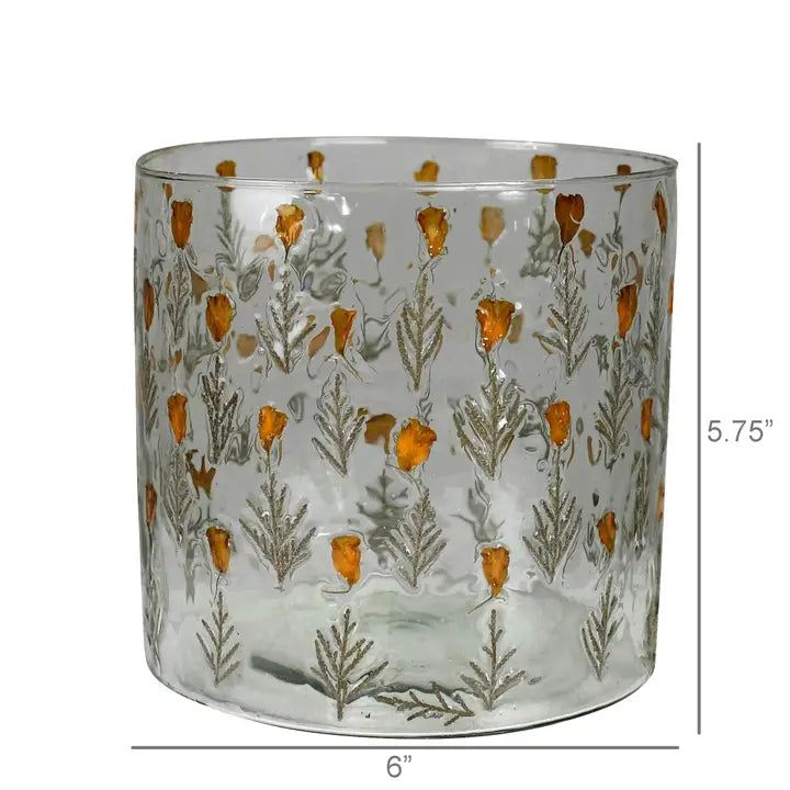 Tiny Flower Hurricane, Glass - Medium