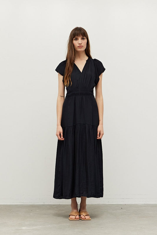 Grade + Gather - Ruffle Midi Dress - Eclipse