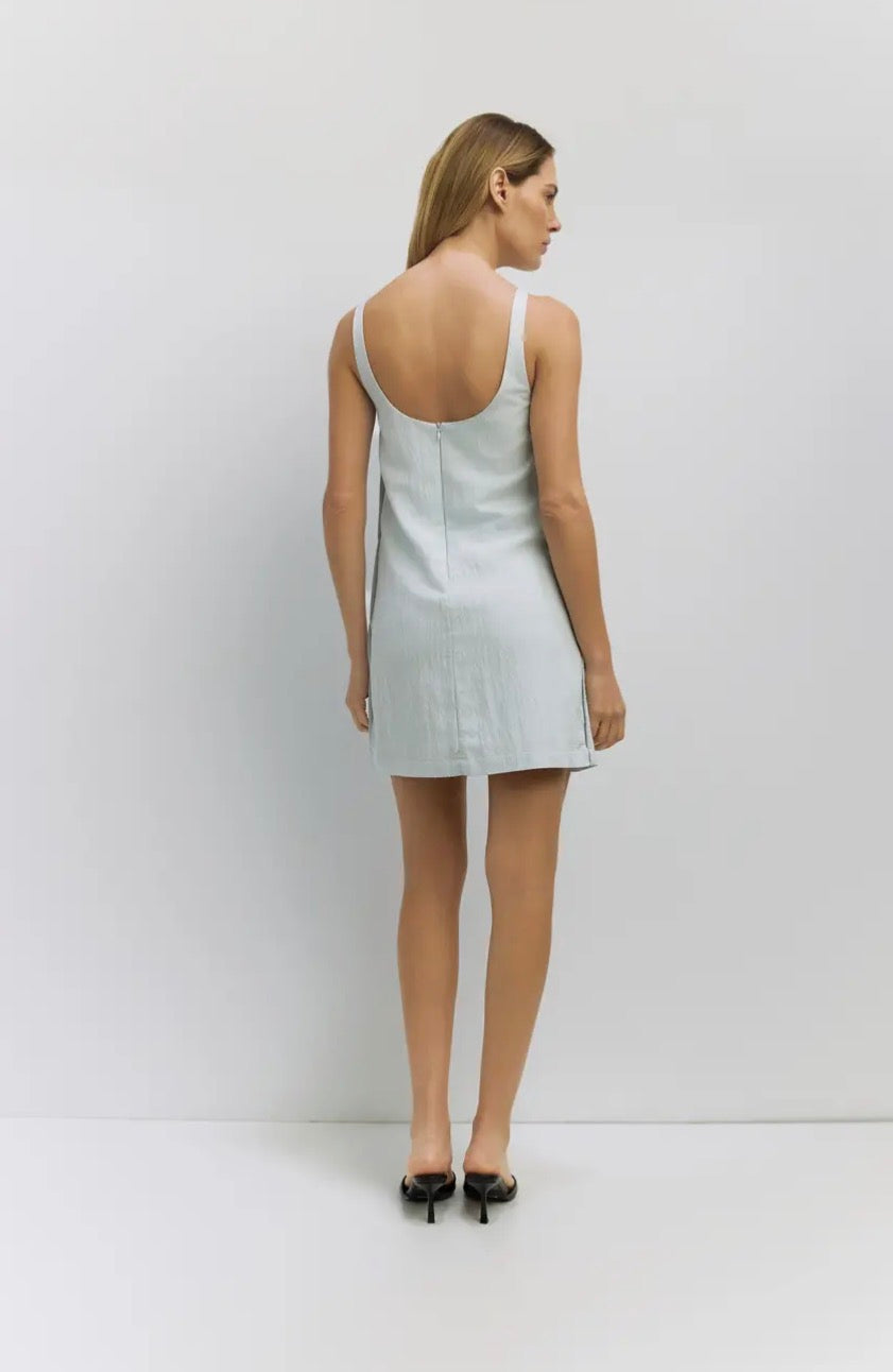 Open Back Summer Midi Dress - Sky Blue