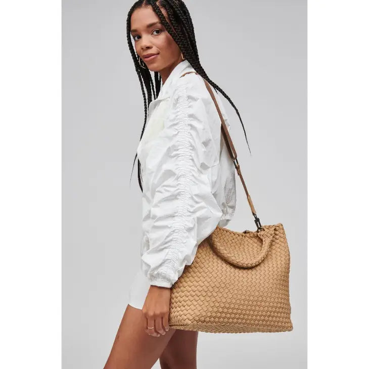 Sky's The Limit - Medium Woven Neoprene Tote - Nude