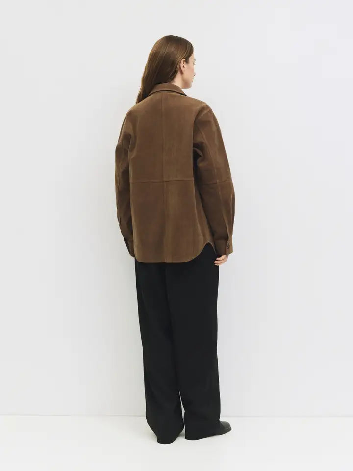 The Dean Jacket - Oversized Faux Suede Jacket - Brown