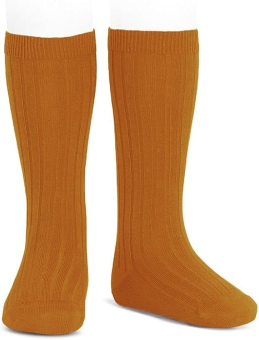 Condor -Ribbed Knee-High Sock - Pumpkin