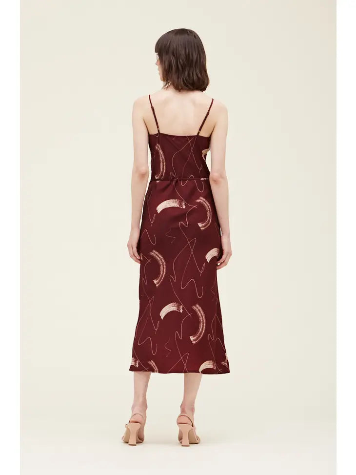 Grade + Gather - Satin Slip Dress - Vino