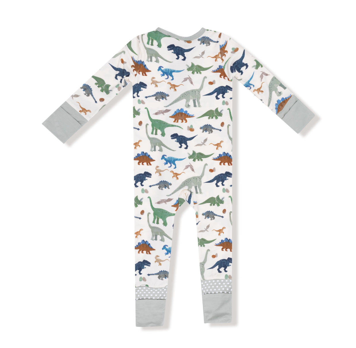 2 Way Zipper Romper - Washy Dinos