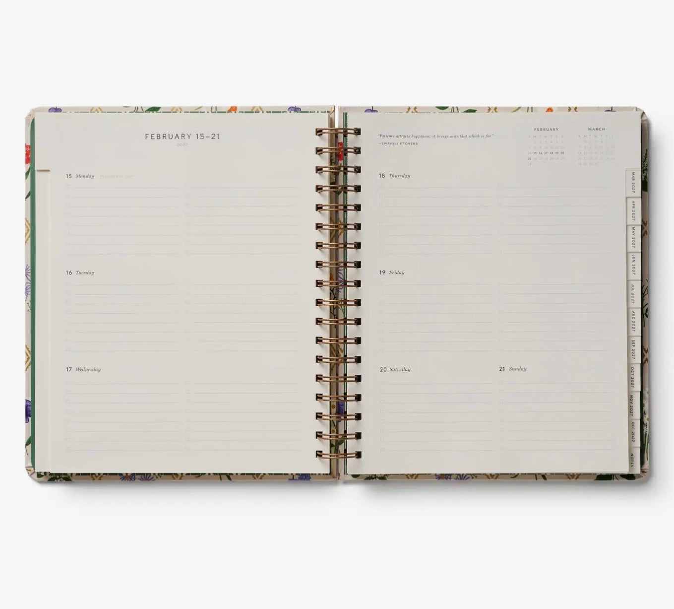 Rifle Paper Co. - 2027 17-Month Academic Hardcover Spiral Planner -  Garden Study