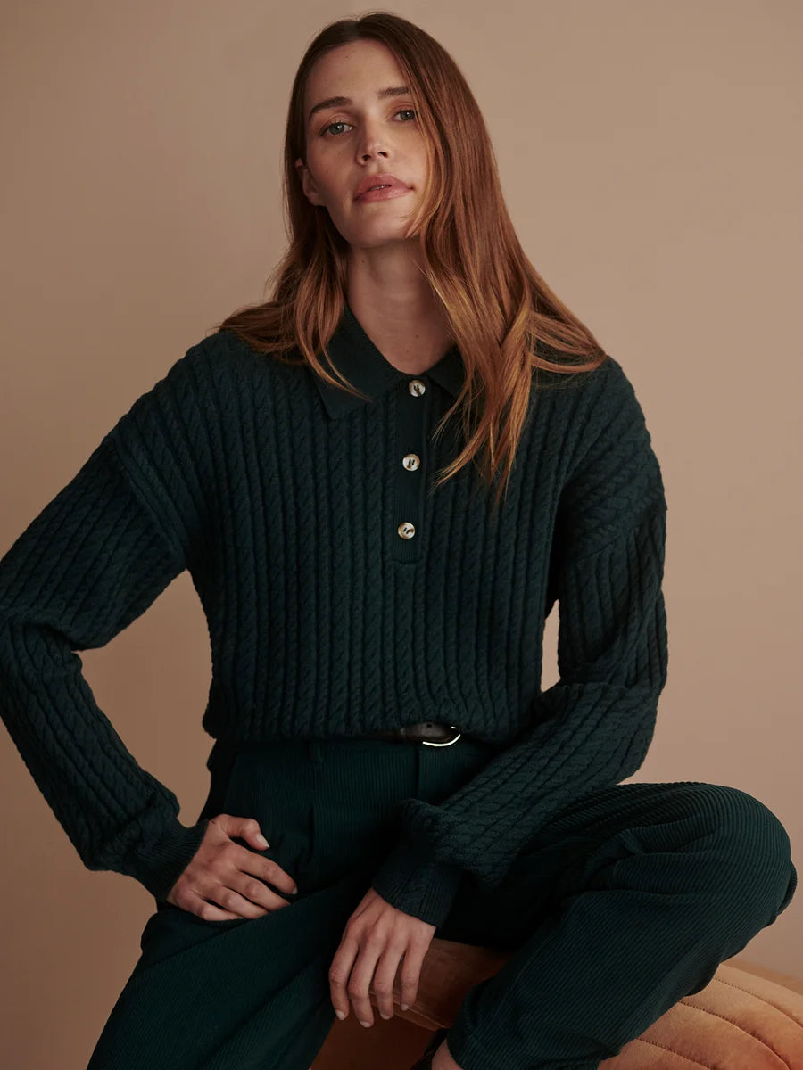 Varley - Dottie Polo Knit Sweater - Ponderosa Pine
