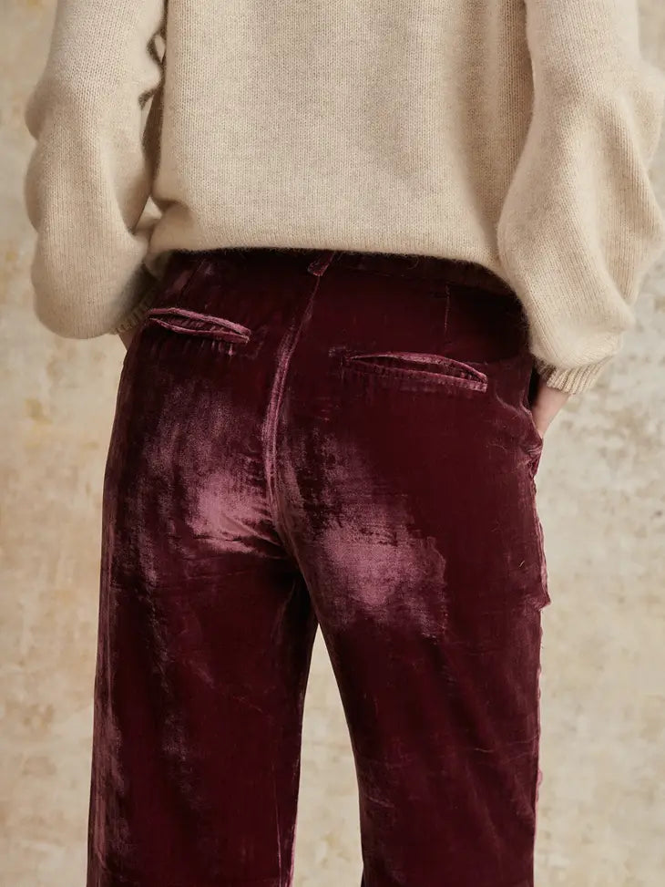 Klay Velvet Pants - Raspberry