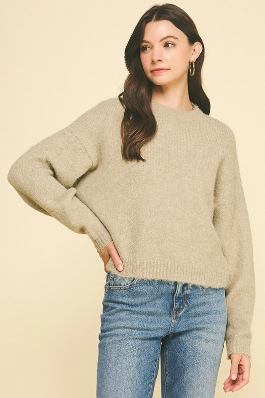 Long Sleeve Sweater Pullover - Moss