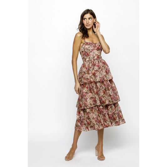 Floral Organza Midi Dress