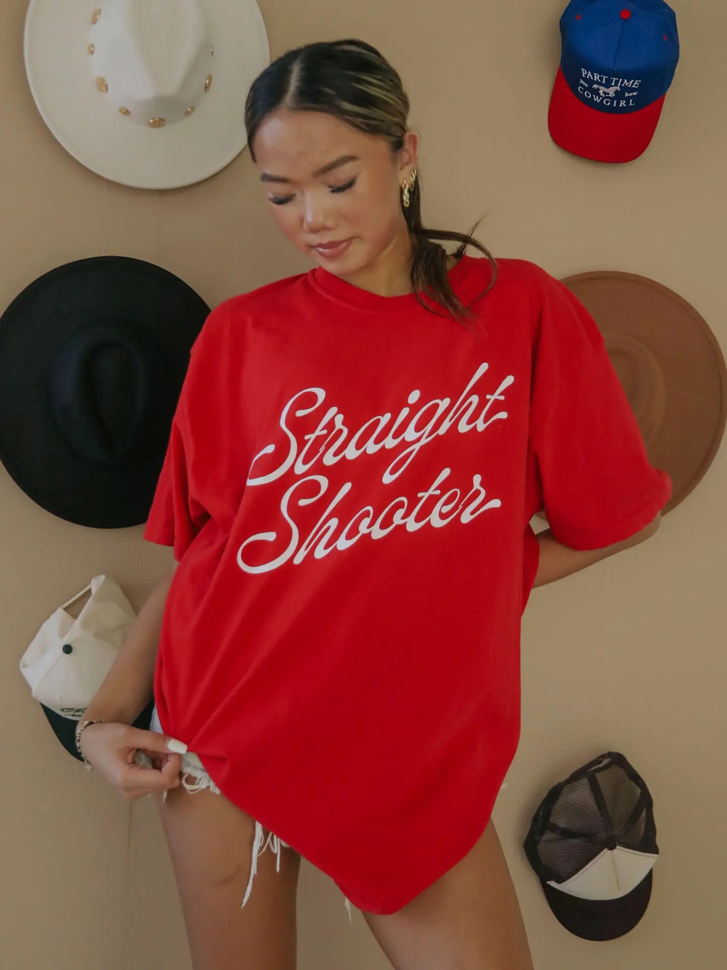 Straight Shooter Graphic Tee - Red