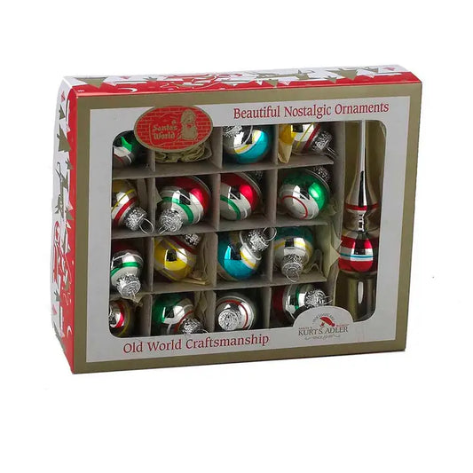 Vintage Style Ornament and Tree Topper Set - 30mm/5"