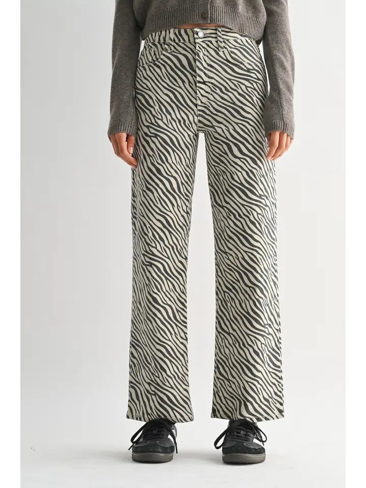 High Rise Vintage Straight - Zebra