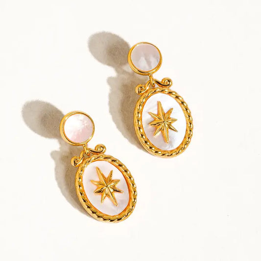 Bialati 18K Gold Vintage Star Shell Earring - Gold