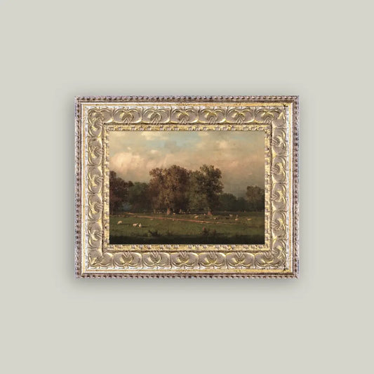 Sheep Farm Framed Antique Art