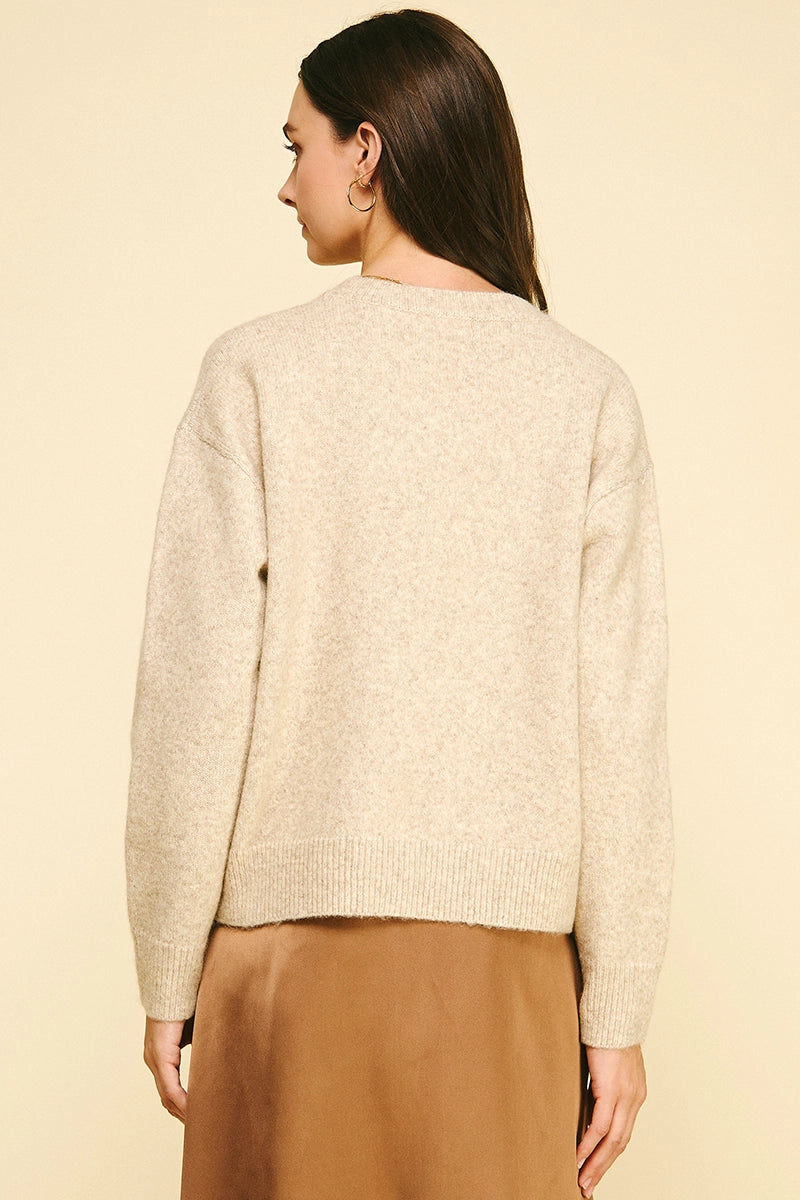 Cowboy Graphic Crew Sweater - Oatmeal