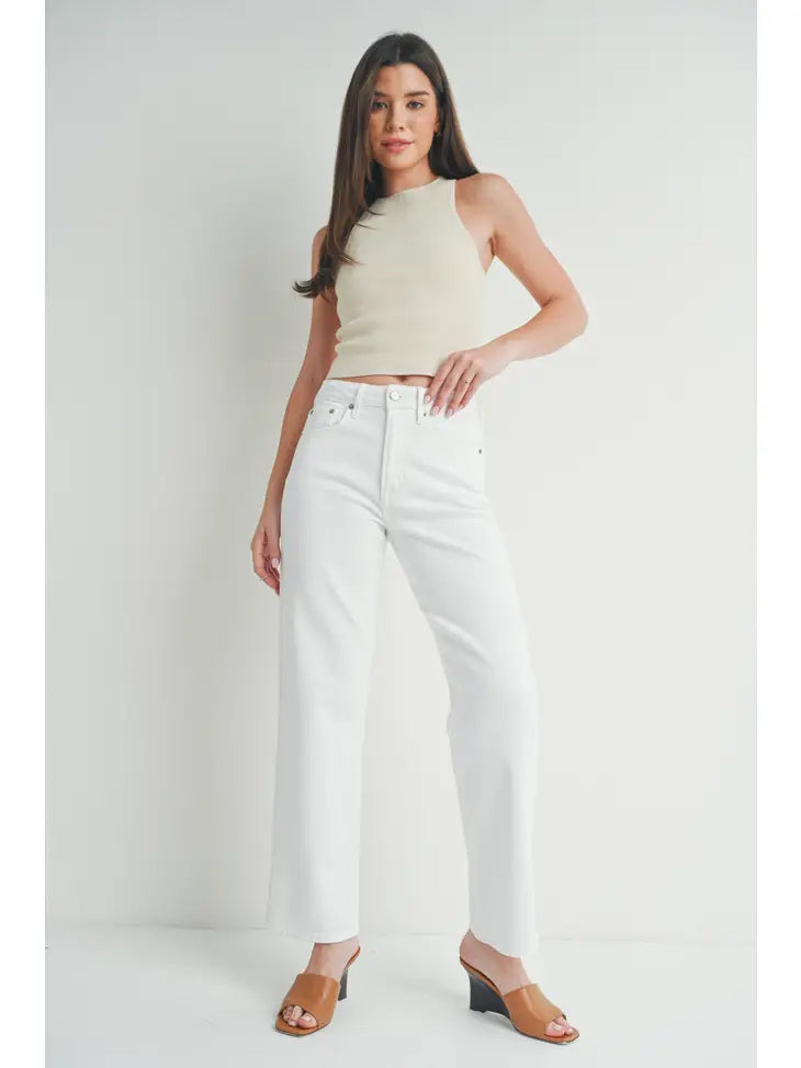 Relaxed Straight Jean - White